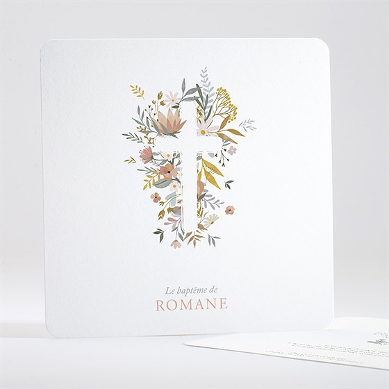 Faire-part de baptême tout en joie carré