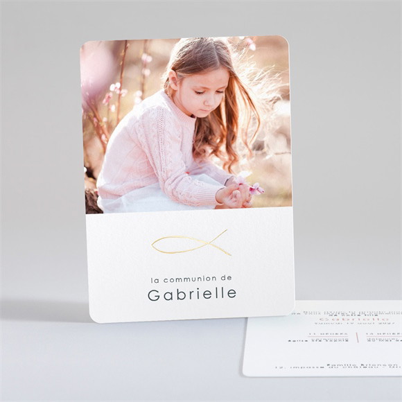 Faire-part communion Jour Sacré dorure réf.N28143