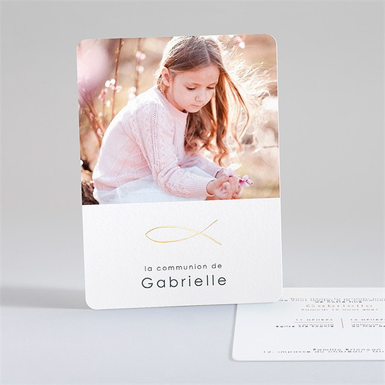 Faire-part communion jour sacré dorure