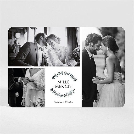 Remerciement mariage avec programme magnet paysage