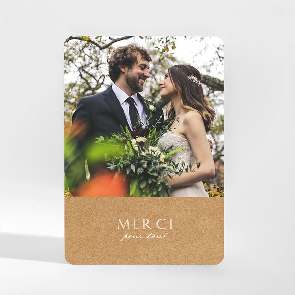 Remerciement mariage Kraft épuré magnet réf.N210180