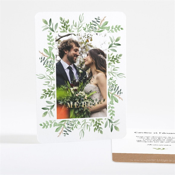 Remerciement mariage Feuillage d'été portrait réf.N28146