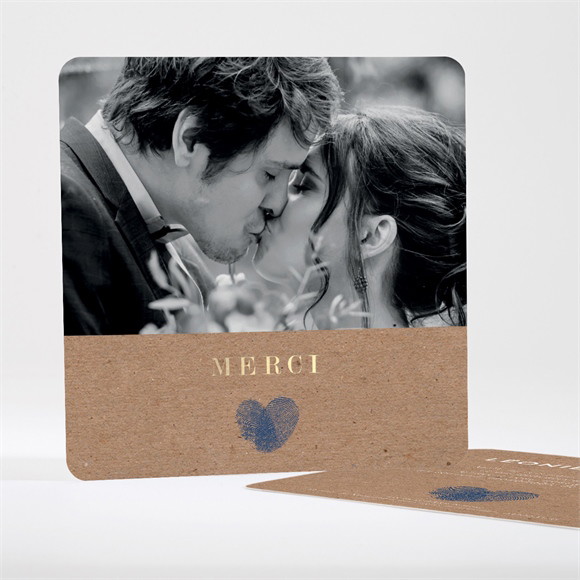 Remerciement mariage Uniques Empreintes dorure réf.N351408