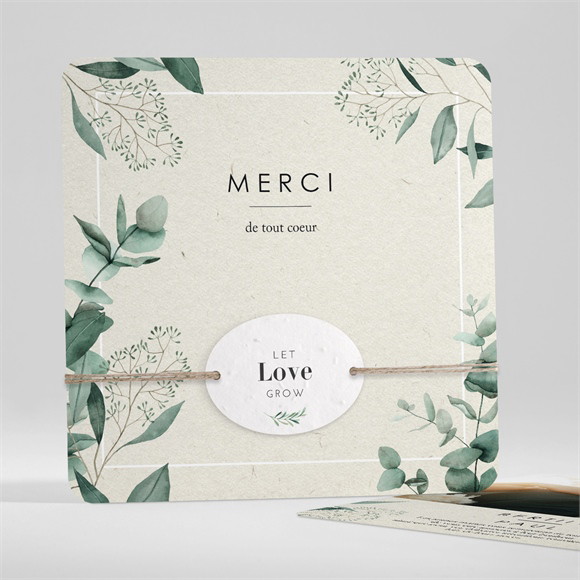 Remerciement mariage Sauvage ensemencé réf.N351409