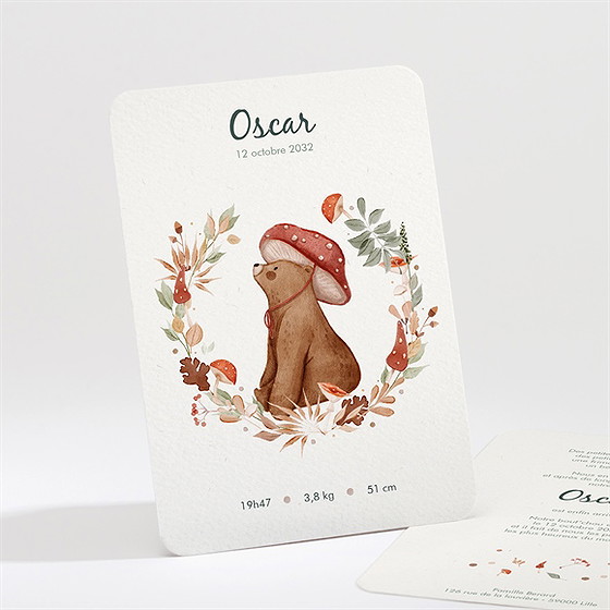 Faire-part naissance forêt portrait