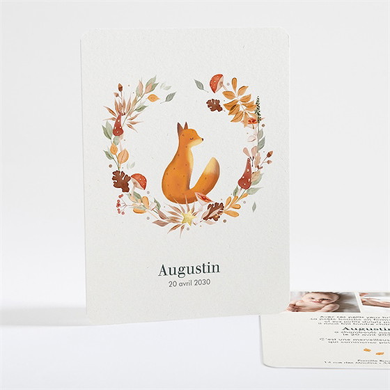 Faire-part naissance mon beau renard dorure