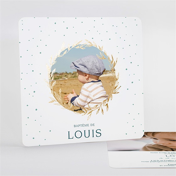 Faire-part de baptême celebrons dorure