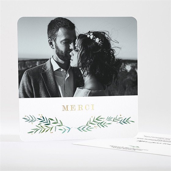 Remerciement mariage oui ! dorure carré