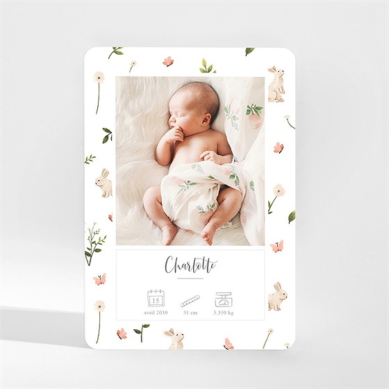 Faire-part naissance champetre magnet