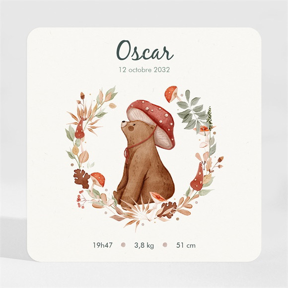 Faire-part naissance Forêt magnet réf.N3001946