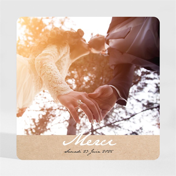 Remerciement mariage Noir et Kraft chic magnet réf.N35005