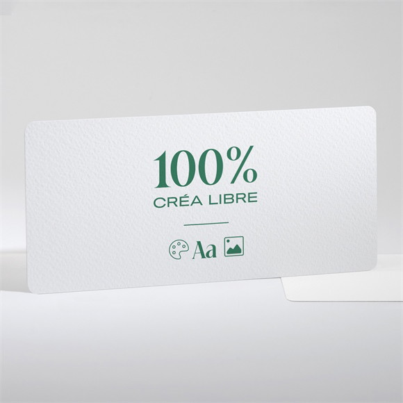 Carte de voeux Voeux 100% à créer allongé réf.N131139