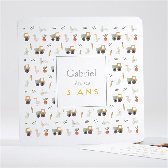 Invitation anniversaire Tracteur réf.N351480