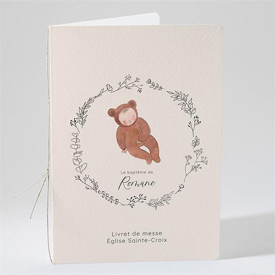 Livret de messe baptême bébé nounours