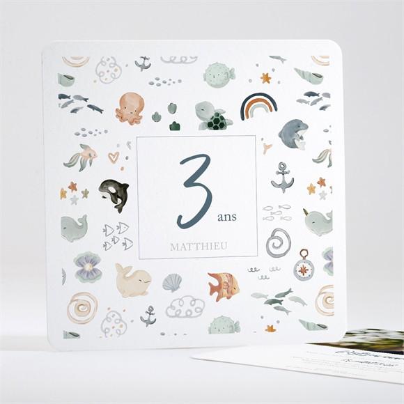 Invitation anniversaire Baby Ocean réf.N351498