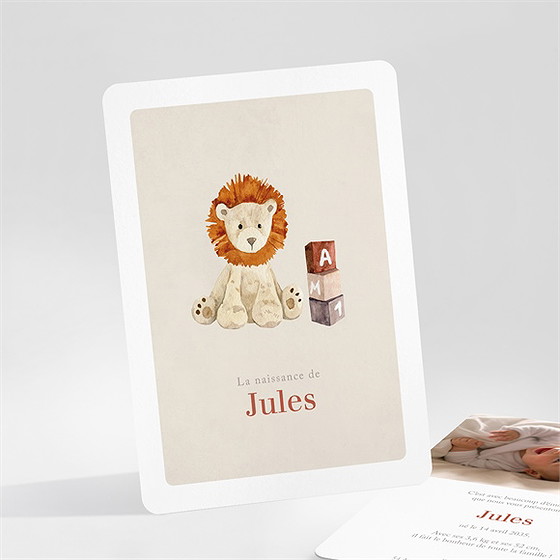 Faire-part naissance mon petit lion portrait