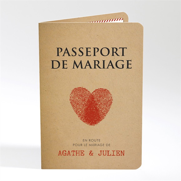 Faire-part mariage Passeport Vintage réf.N401893