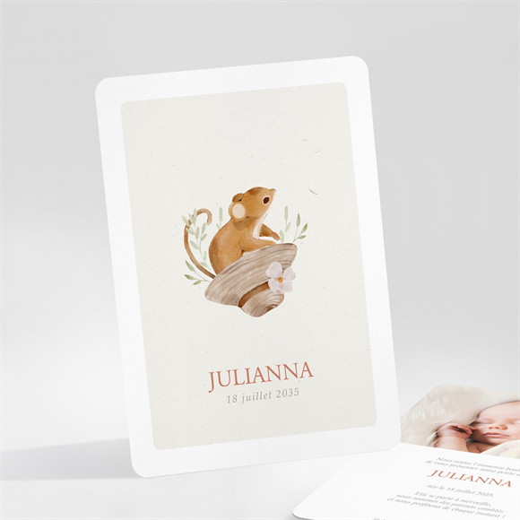 Faire-part naissance Ma petite souris portrait réf.N25195