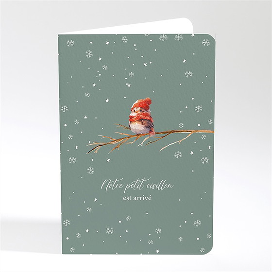 Faire-part naissance flocons de neige