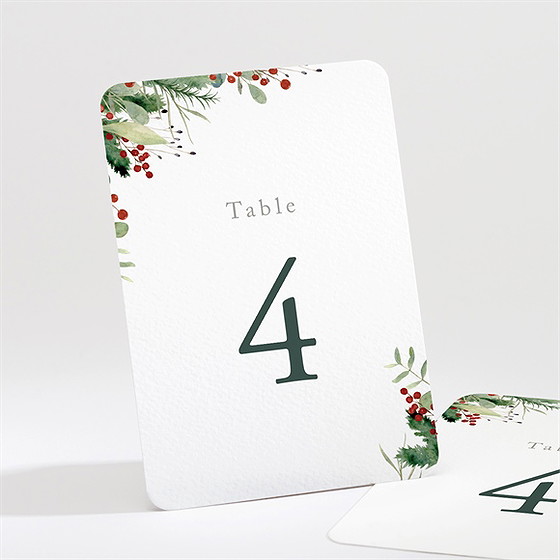 Numéro de table mariage thème noël
