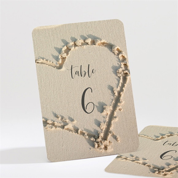 Numéro de table mariage Dans le Sable réf.N211664