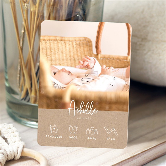 Faire-part naissance Kraft garçon réf.N251131