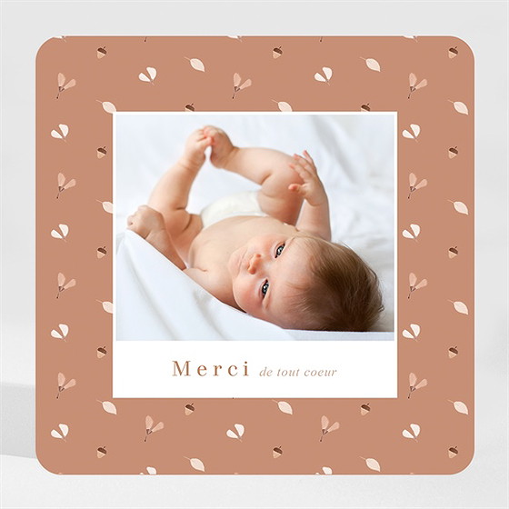 Remerciement naissance automne terracotta