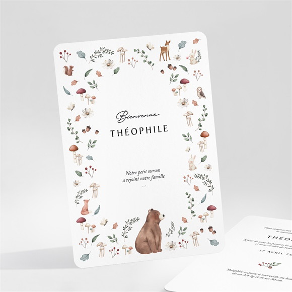 Faire-part naissance Forêt d'automne portrait réf.N251137