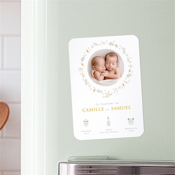 Faire-part de baptême Vers le Beau jumeaux réf.N210241