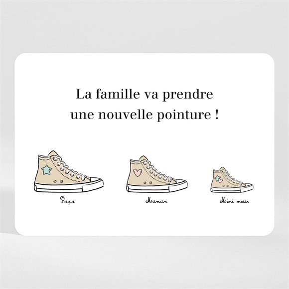 Carte annonce grossesse Les p'tites chaussures magnet réf.N110333