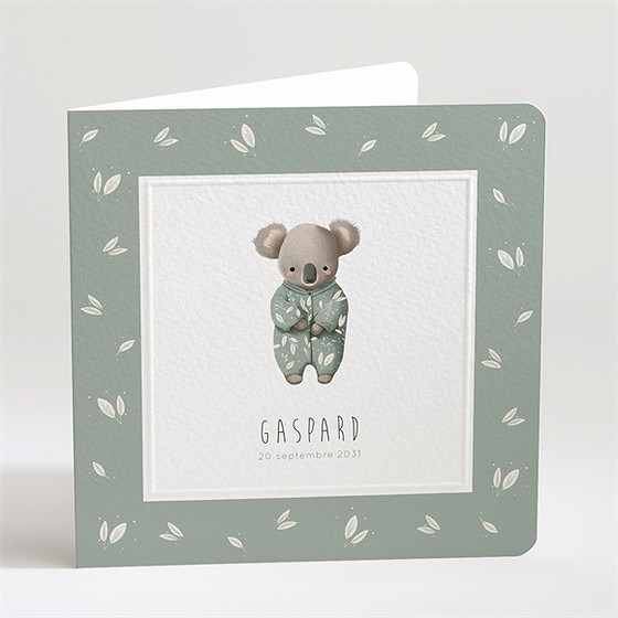 Faire-part naissance koala pyjama