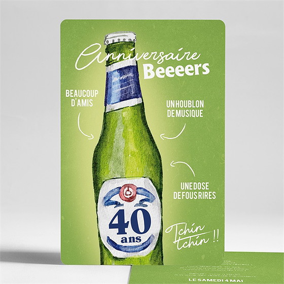 Invitation anniversaire apéro 40 ans