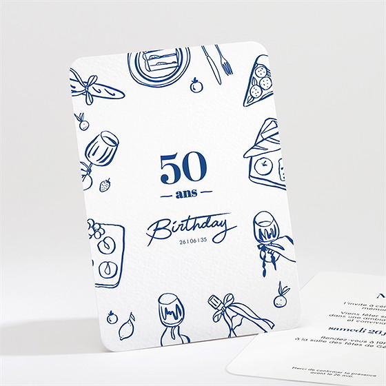 Invitation anniversaire dolce vita 50 ans
