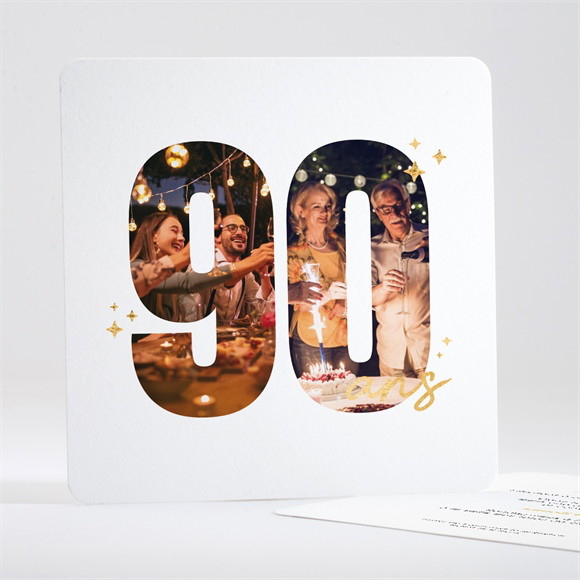 Invitation anniversaire Photo 90 ans réf.N351622