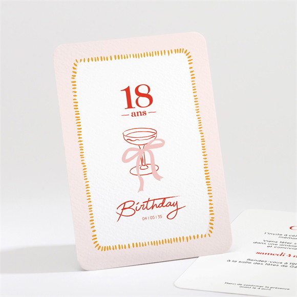 Invitation anniversaire Champagne 18 ans réf.N211706