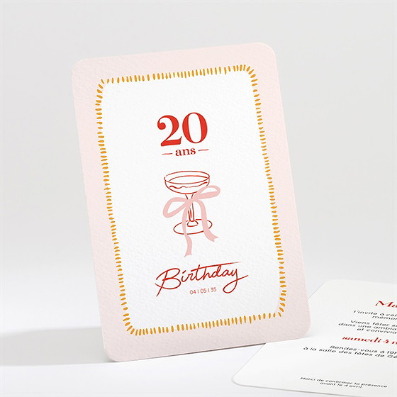 Invitation anniversaire champagne 20 ans