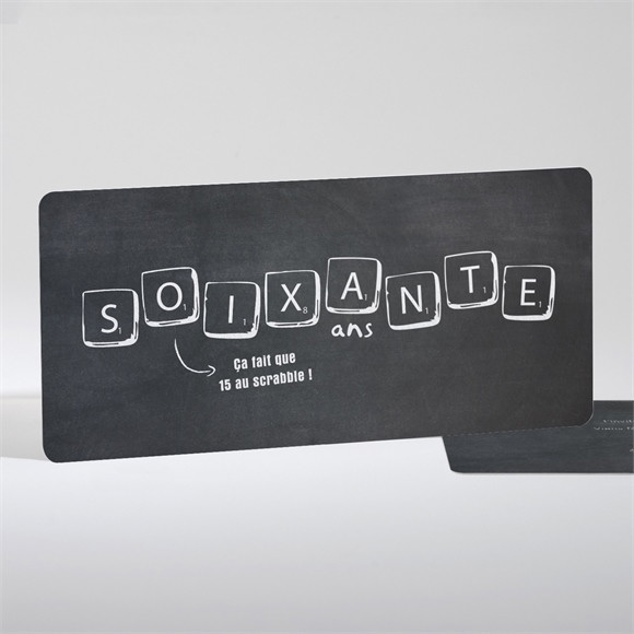 Invitation anniversaire Jeux ardoise réf.N131165