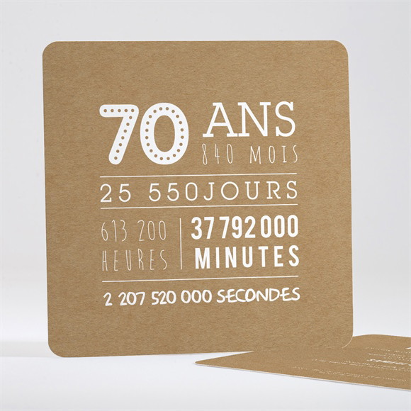 Invitation anniversaire 70 ans réf.N351631