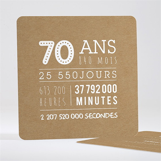 Invitation anniversaire 70 ans