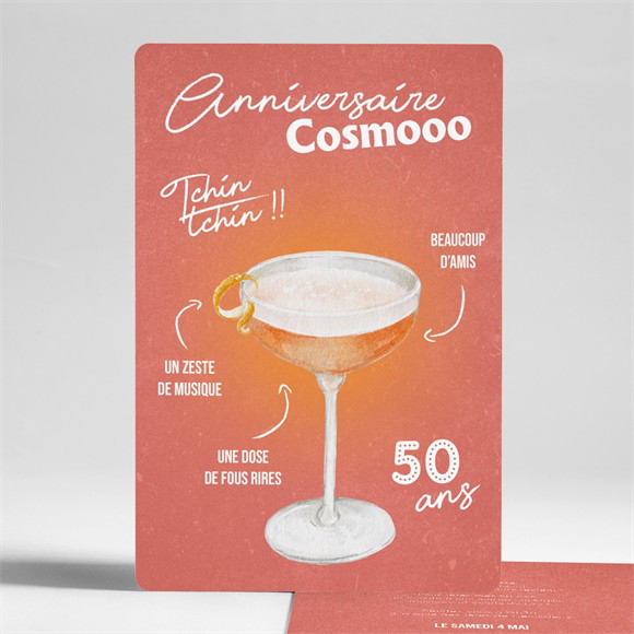 Invitation anniversaire Cosmo 50 ans réf.N241325