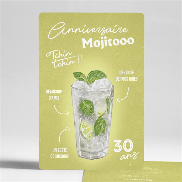 Invitation anniversaire Mojito 30 ans réf.N241328