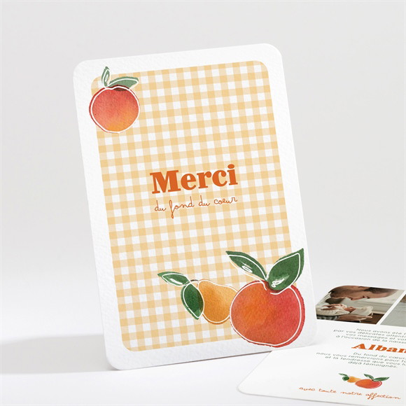 Remerciement naissance Vichy fruité réf.N211724