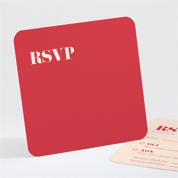 Carton réponse mariage Orange et fuchsia réf.N301663