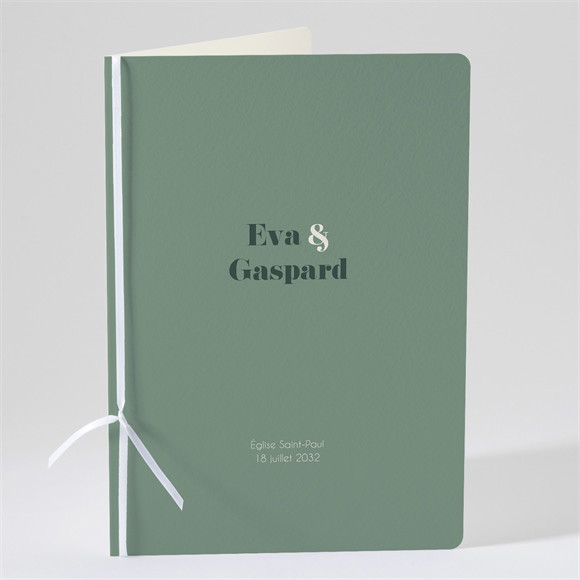 Livret de messe mariage Tons vert sauge réf.N491620