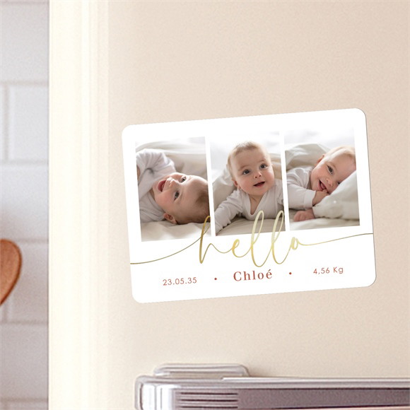 Faire-part naissance Hello doré réf.D18001