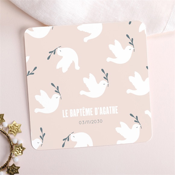 Faire-part de baptême Envolée de colombes réf.N351648