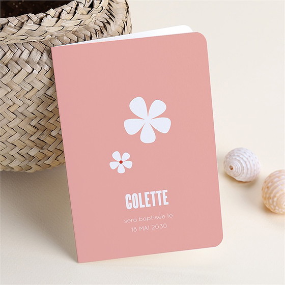 Faire-part de baptême charité plié