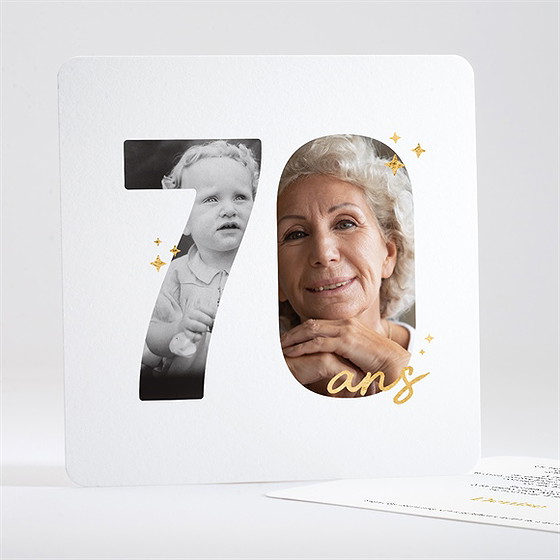 Invitation anniversaire photo 70 ans