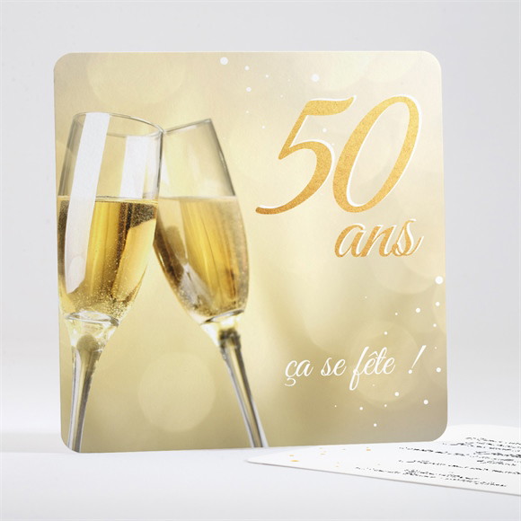 Invitation anniversaire Anniversaire champagne 50 ans réf.N351659