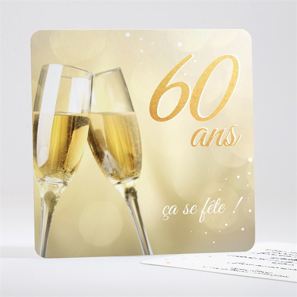 Invitation anniversaire Anniversaire champagne 60 ans réf.N351660